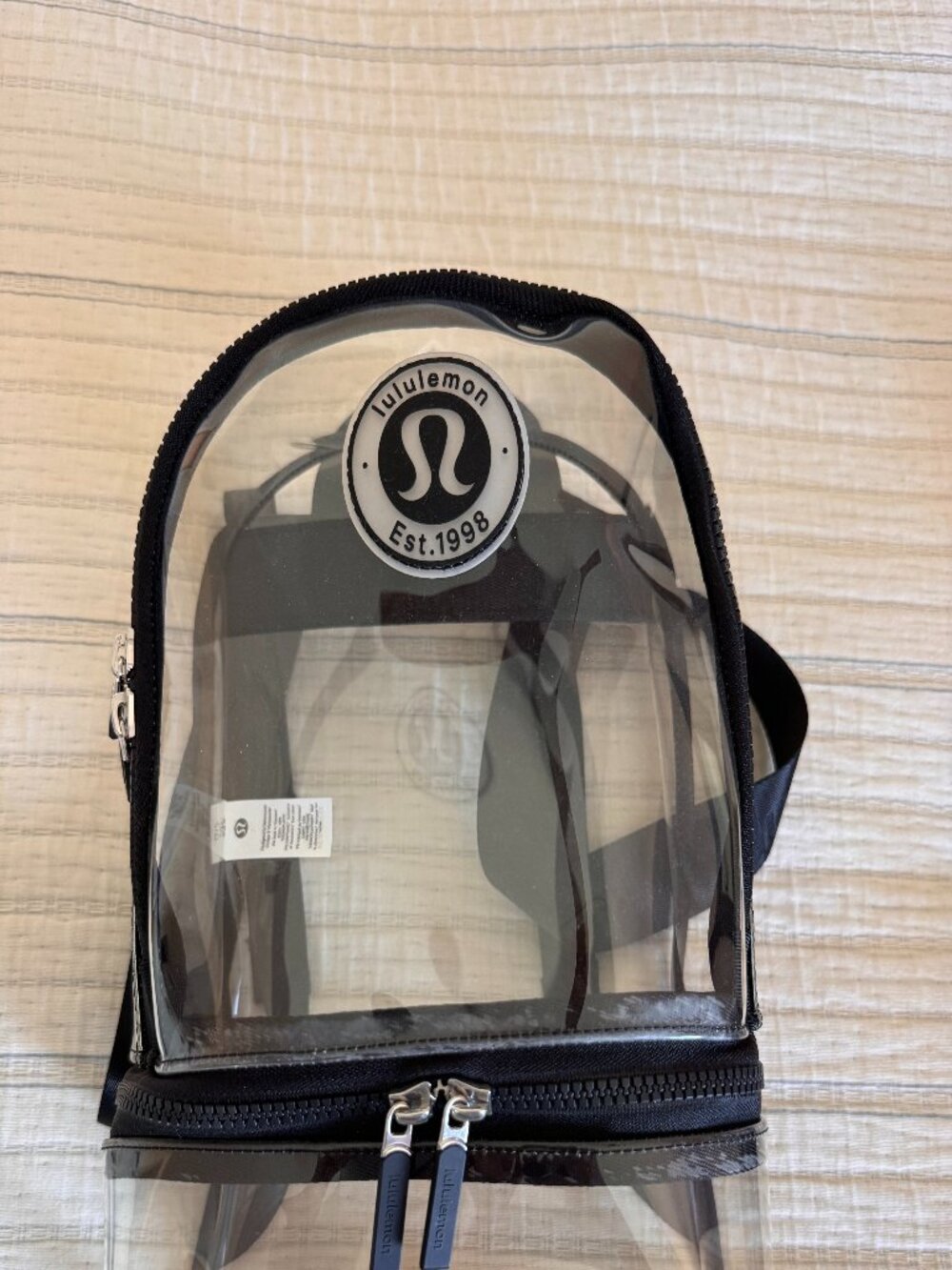 lululemon Clear Transparent Backpack Black Stadium Concert Festival Bag - Picture 1 of 4